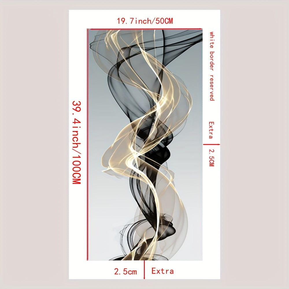 Lámina Decorativa Abstracta Nórdica - Arte de Pared Minimalista Dorado y Negro