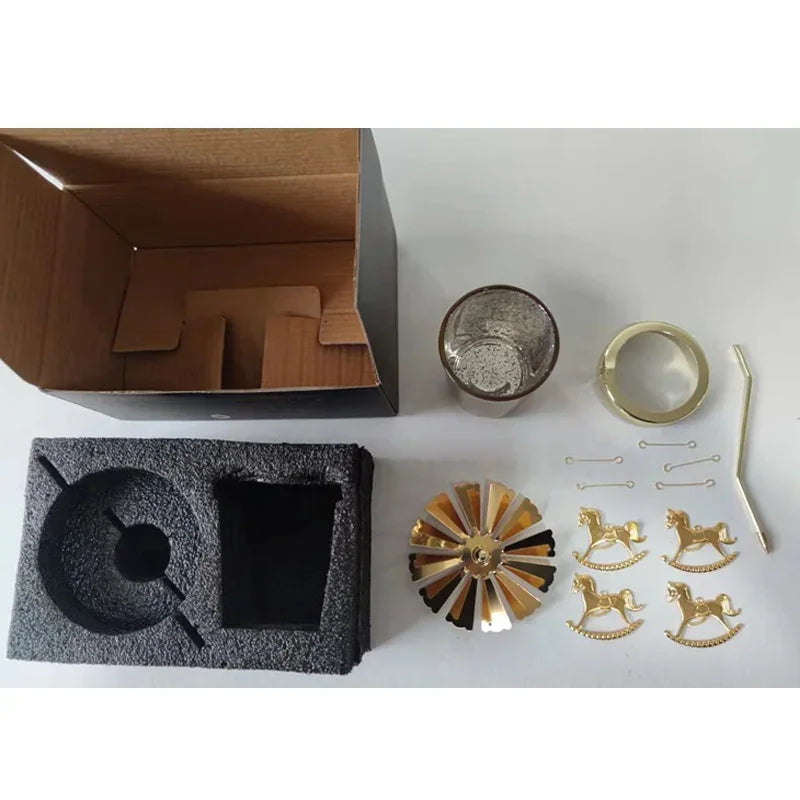 Portavelas Giratorio de Metal - Decoración Elegante