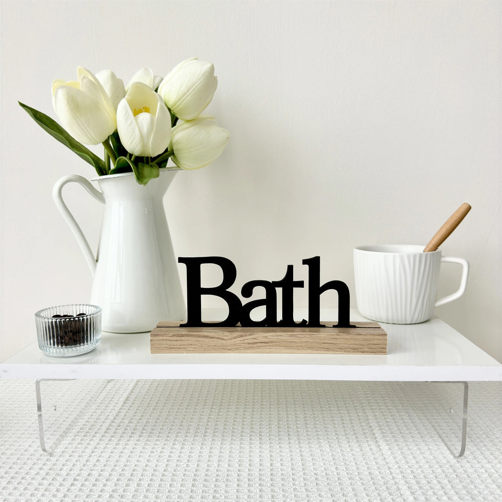 Cartel Decorativo de Madera BATH - Estilo Minimalista y Natural