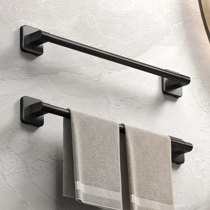 Organizador de Pared para Baño Sin Taladro - Toallero Negro Autoadhesivo