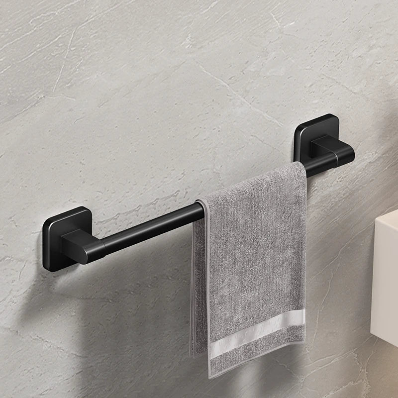 Organizador de Pared para Baño Sin Taladro - Toallero Negro Autoadhesivo