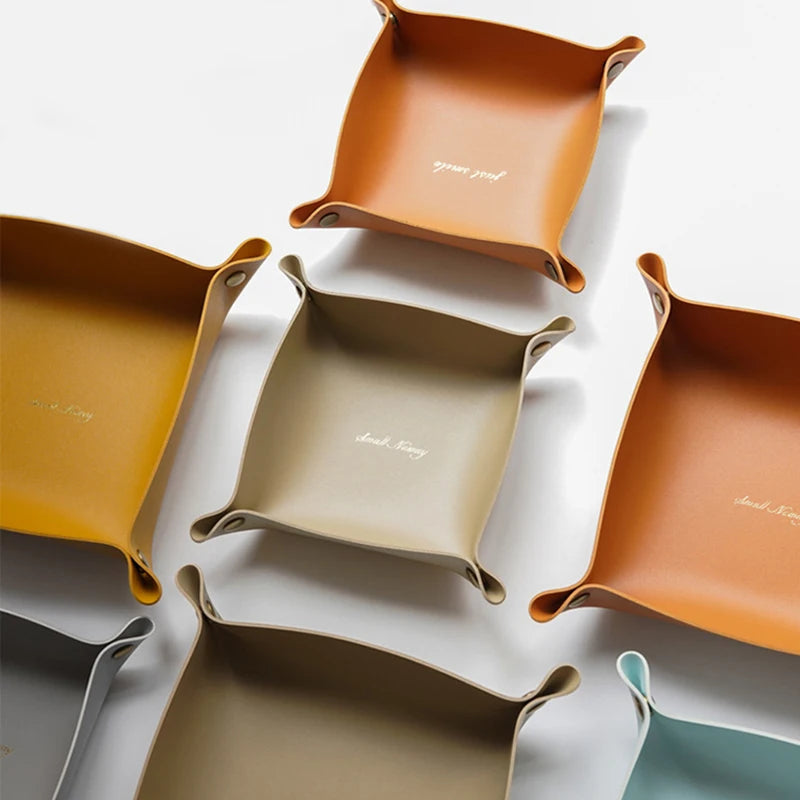 Bandeja Organizadora de Cuero - Estilo Nórdico Minimalista para Hogar