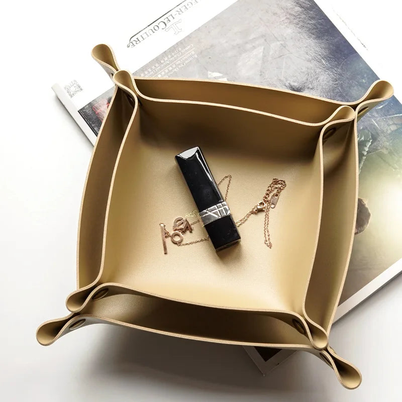 Bandeja Organizadora de Cuero - Estilo Nórdico Minimalista para Hogar