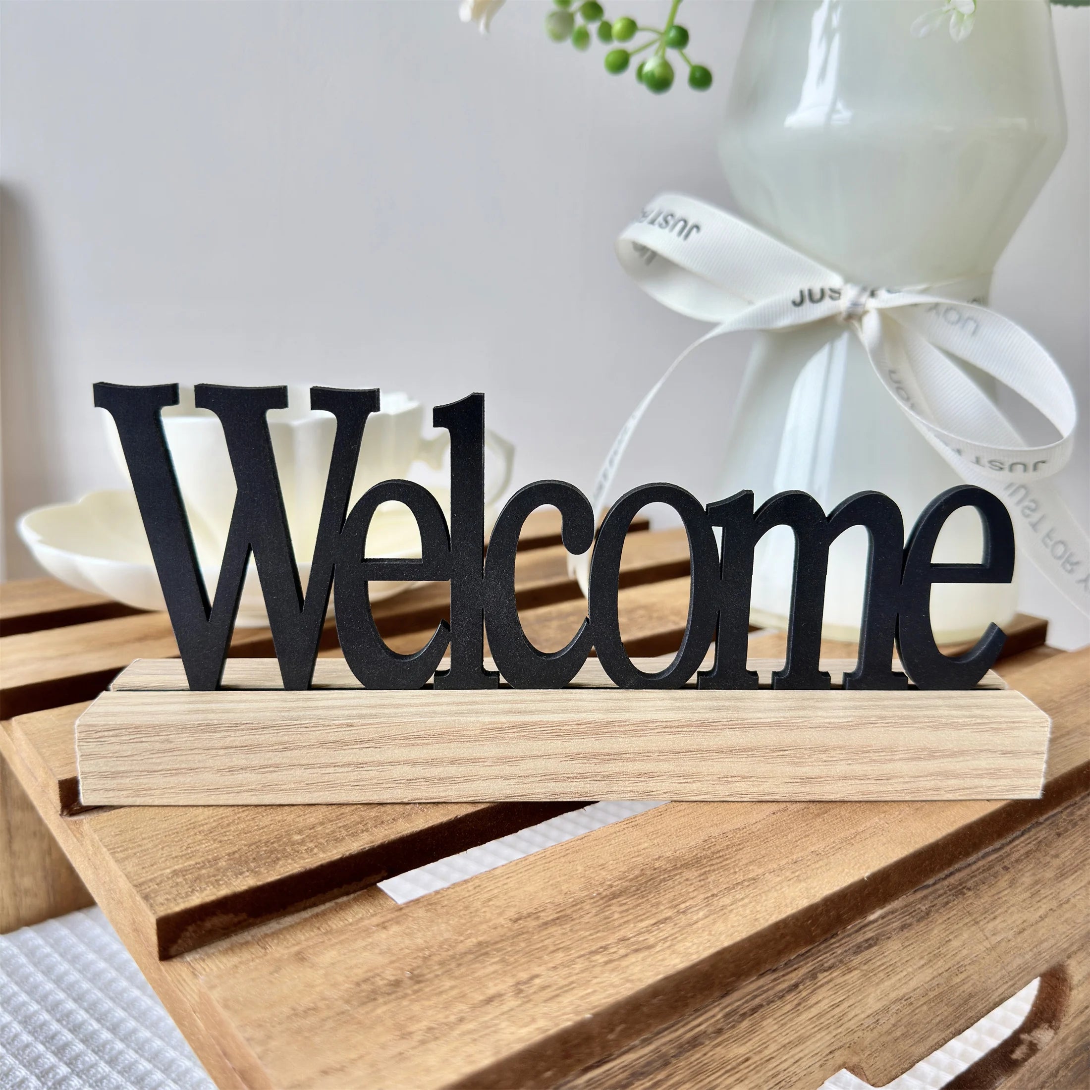 Cartel Decorativo de Madera BATH - Estilo Minimalista y Natural