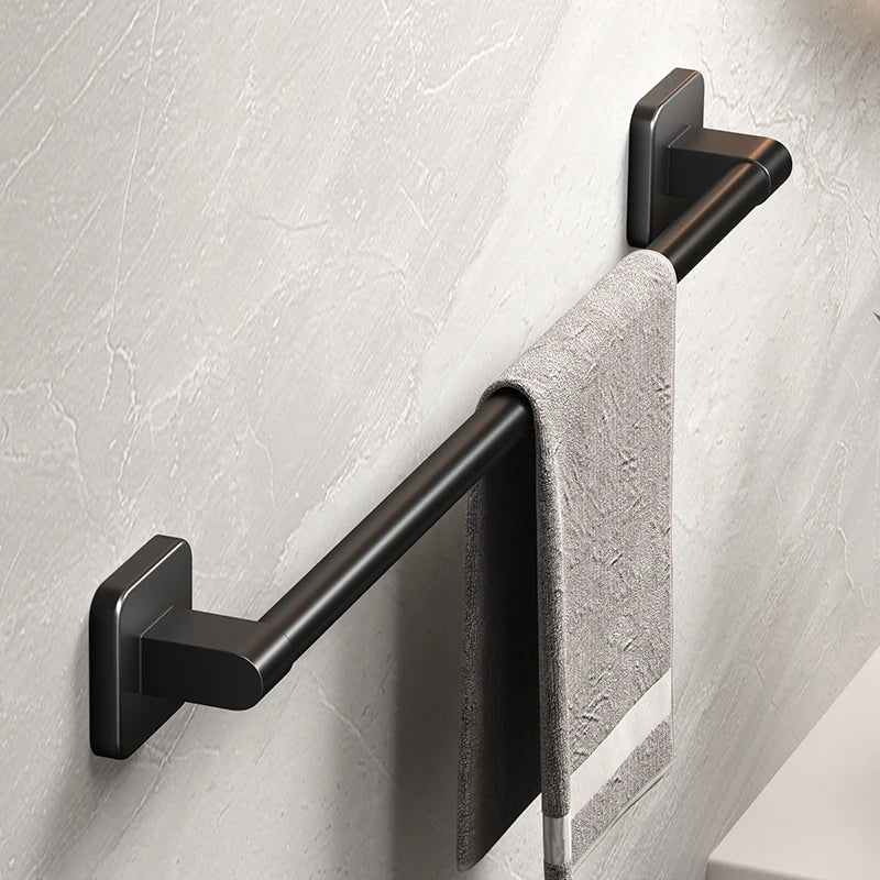 Organizador de Pared para Baño Sin Taladro - Toallero Negro Autoadhesivo